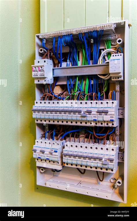 metal box in factory fusebox|domestic electrical fuse board.